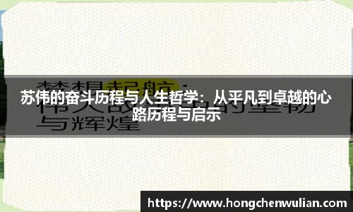 苏伟的奋斗历程与人生哲学：从平凡到卓越的心路历程与启示